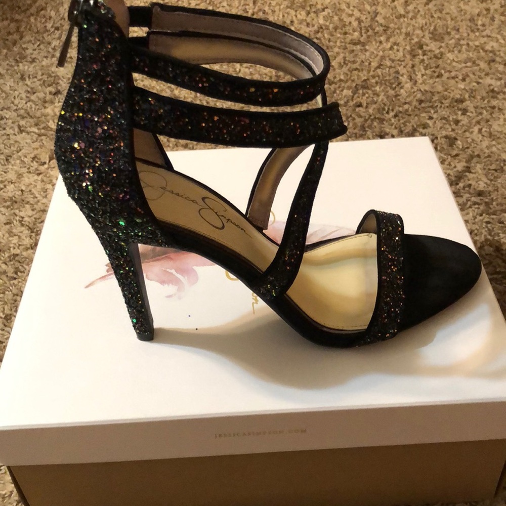 Jessica Simpson Black Multi Glitter Heels